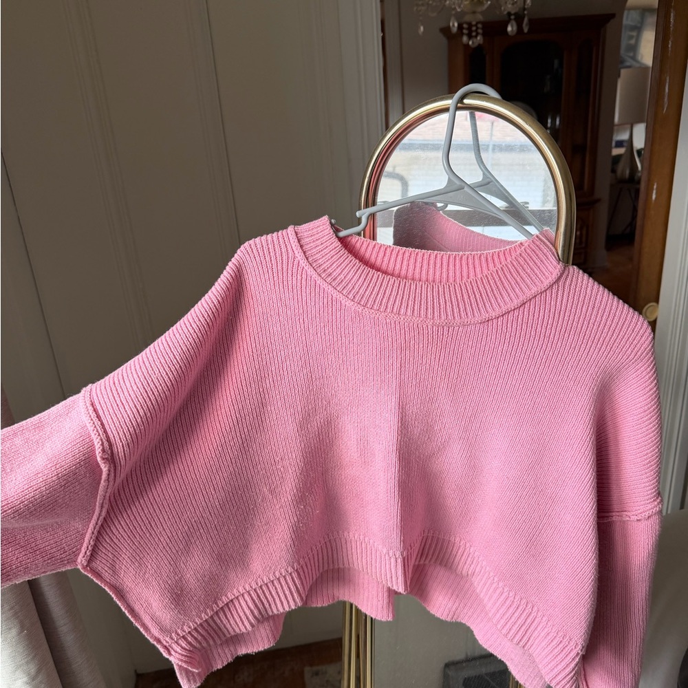 Pink Cropped Sweater